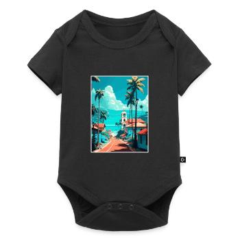 Las Terrenas Caraïbes Vintage voyage affiche WPA - Body à manches courtes Premium Bébé - noir - Devant