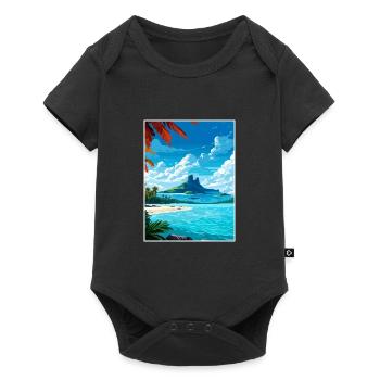 Bora Französisch-Polynesien Vintage Reiseposter WPA - Baby Premium Kurzarmbody - Schwarz - Vorne