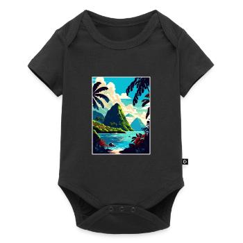 Saint Lucia Caribbean Vintage Travel Poster WPA - Baby Premium short-sleeve bodysuit - black - Front