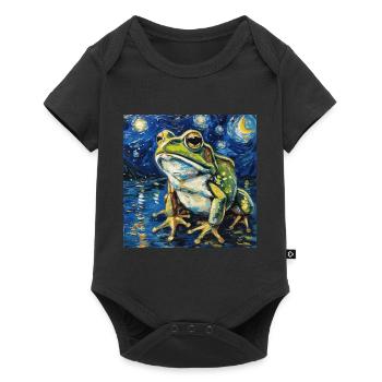 Frog, Animal, Van Gogh, Starry Night - Baby Premium short-sleeve bodysuit - black - Front