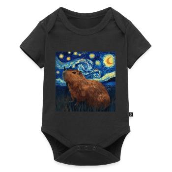 Capybara, Animal, Van Gogh, Nuit Étoilée - Body à manches courtes Premium Bébé - noir - Devant