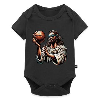 Funny Jesus Christian Basketball Gift - Baby Premium short-sleeve bodysuit - black - Front