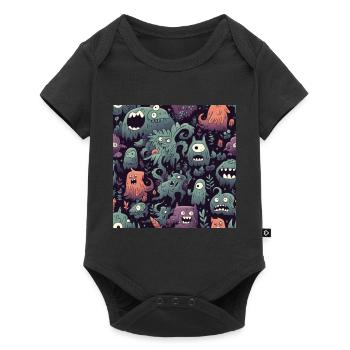 Cute Scary Forest Monsters - Baby Premium short-sleeve bodysuit - black - Front