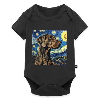 German Shorthaired Pointer, dog, Van Gogh, Starry Night - Baby Premium short-sleeve bodysuit - black - Front