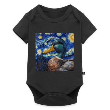 Duck, Animal, Van Gogh, Starry Night - Baby Premium short-sleeve bodysuit - black - Front