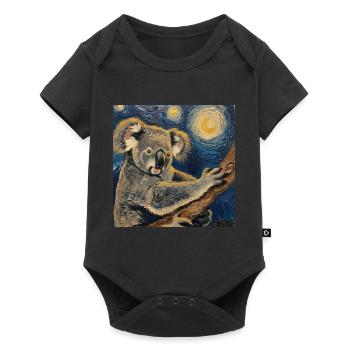 Koala, Van Gogh, Starry Night, Gift - Baby Premium short-sleeve bodysuit - black - Front