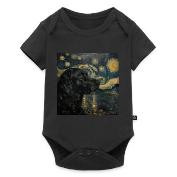 Labrador retriever, Labrador, chien, van gogh - Body à manches courtes Premium Bébé - noir - Devant