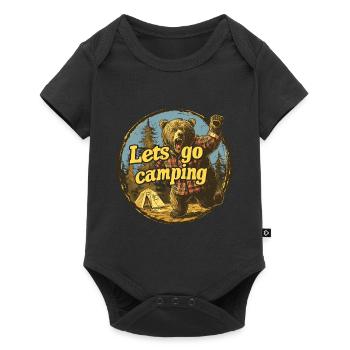 Lets Go Camping Bear - Baby Premium short-sleeve bodysuit - black - Front