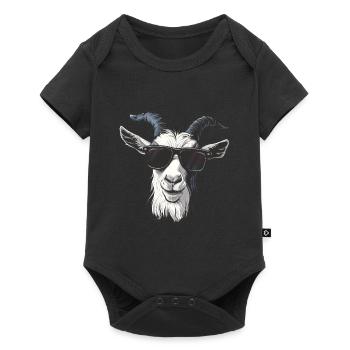 Ziege Goat Sonnenbrille - Baby Premium Kurzarmbody - Schwarz - Vorne