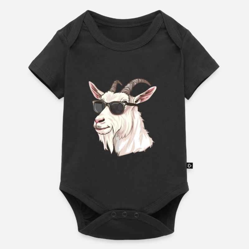 Chèvre, chèvre, lunettes de soleil, cadeau - Body à manches courtes Premium Bébé - noir
