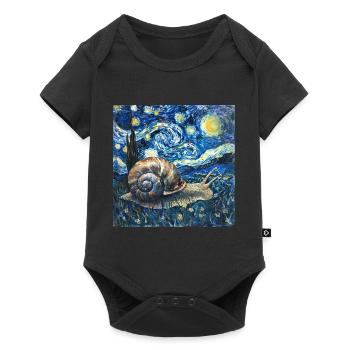 schnecke, garten, Van Gogh, Geschenk - Baby Premium Kurzarmbody - Schwarz - Vorne