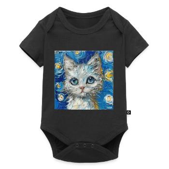 Cat, Cat Motif - Baby Premium short-sleeve bodysuit - black - Front