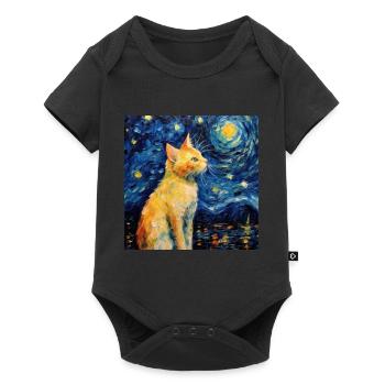 Cat, Cat Motif - Baby Premium short-sleeve bodysuit - black - Front