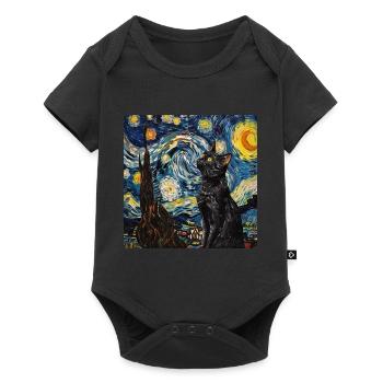 Cat, Cat Motif - Baby Premium short-sleeve bodysuit - black - Front