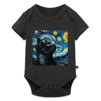 Cat, Cat Motif - Baby Premium short-sleeve bodysuit - black - Front
