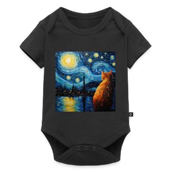 Cat, Cat Motif - Baby Premium short-sleeve bodysuit - black - Front