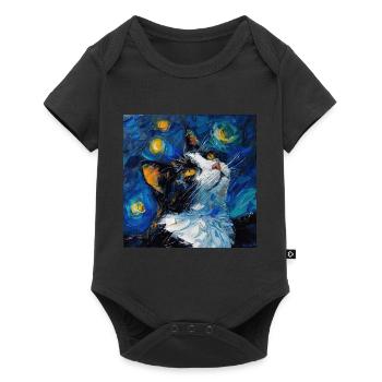 Cat, Cat Motif - Baby Premium short-sleeve bodysuit - black - Front