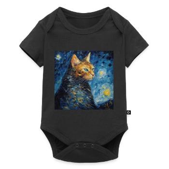 Cat, Cat Motif - Baby Premium short-sleeve bodysuit - black - Front