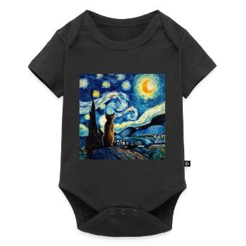 Cat, Cat Motif - Baby Premium short-sleeve bodysuit - black - Front