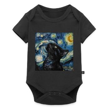 Cat, Cat Motif - Baby Premium short-sleeve bodysuit - black - Front