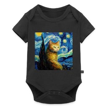 Cat, Cat Motif - Baby Premium short-sleeve bodysuit - black - Front