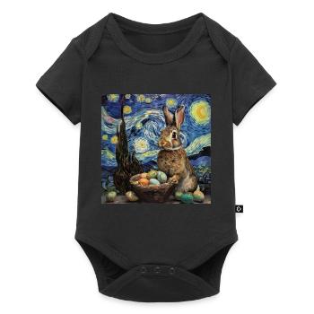 easter bunny, easter, bunny, happy easter, easter eggs - Baby Premium short-sleeve bodysuit - black - Front