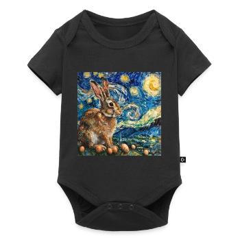 easter bunny, easter, bunny, happy easter, easter eggs - Baby Premium short-sleeve bodysuit - black - Front