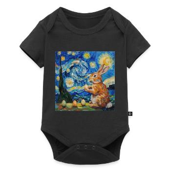 easter bunny, easter, bunny, happy easter, easter eggs - Baby Premium short-sleeve bodysuit - black - Front