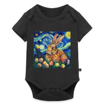 easter bunny, easter, bunny, happy easter, easter eggs - Baby Premium short-sleeve bodysuit - black - Front