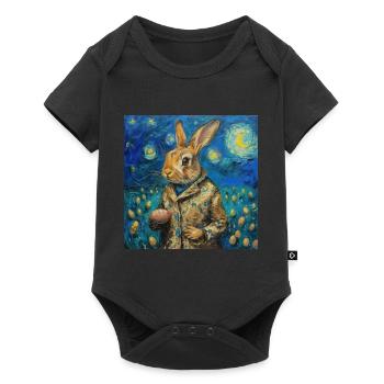 easter bunny, easter, bunny, happy easter, easter eggs - Baby Premium short-sleeve bodysuit - black - Front