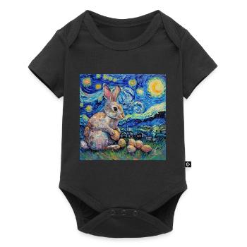 easter bunny, easter, bunny, happy easter, easter eggs - Baby Premium short-sleeve bodysuit - black - Front