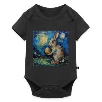 easter bunny, easter, bunny, happy easter, easter eggs - Baby Premium short-sleeve bodysuit - black - Front
