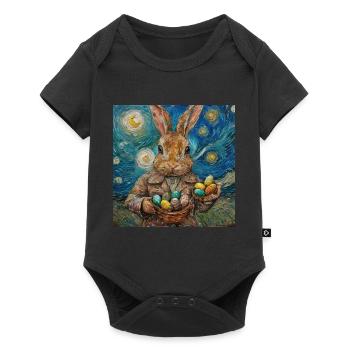 easter bunny, easter, bunny, happy easter, easter eggs - Baby Premium short-sleeve bodysuit - black - Front