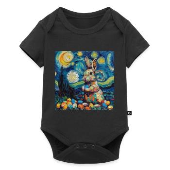 easter bunny, easter, bunny, happy easter, easter eggs - Baby Premium short-sleeve bodysuit - black - Front