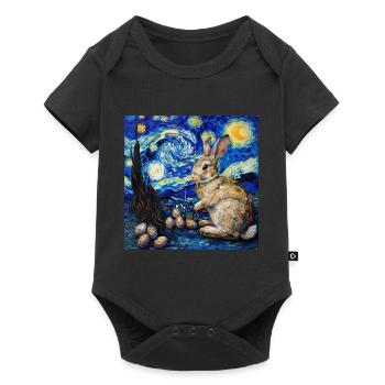 easter bunny, easter, bunny, happy easter, easter eggs - Baby Premium short-sleeve bodysuit - black - Front