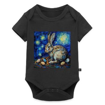 easter bunny, easter, bunny, happy easter, easter eggs - Baby Premium short-sleeve bodysuit - black - Front