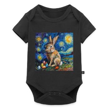 easter bunny, easter, bunny, happy easter, easter eggs - Baby Premium short-sleeve bodysuit - black - Front