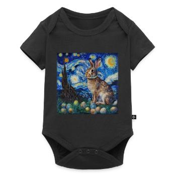 Osterhase, Ostern, Hase, frohe ostern, ostereier - Baby Premium Kurzarmbody - Schwarz - Vorne