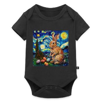 easter bunny, easter, bunny, happy easter, easter eggs - Baby Premium short-sleeve bodysuit - black - Front