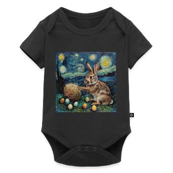 easter bunny, easter, bunny, happy easter, easter eggs, - Baby Premium short-sleeve bodysuit - black - Front