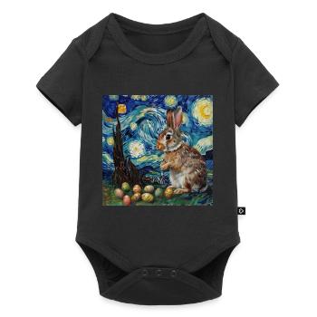 easter bunny, easter, bunny, happy easter, easter eggs - Baby Premium short-sleeve bodysuit - black - Front