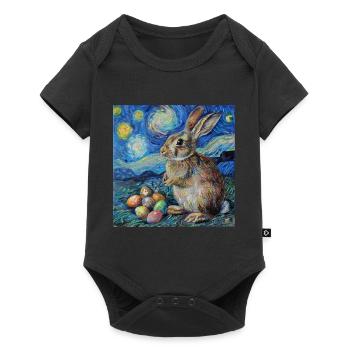 easter bunny, easter, bunny, happy easter, easter eggs, - Baby Premium short-sleeve bodysuit - black - Front