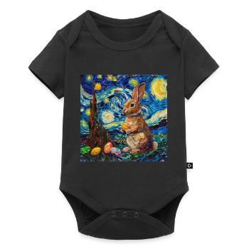 easter bunny, easter, bunny, happy easter, easter eggs - Baby Premium short-sleeve bodysuit - black - Front