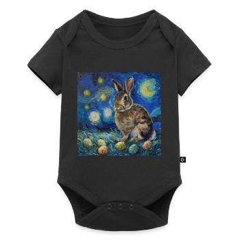 Lapin de Pâques, Pâques, Lapin - Body à manches courtes Premium Bébé - noir - Devant