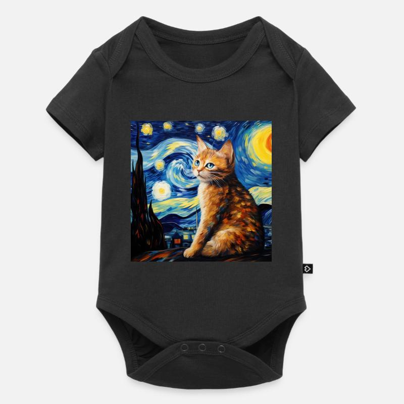 Chat, Motif De Chat - Body à manches courtes Premium Bébé - noir