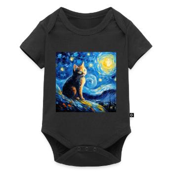 Chat, motif chat, cadeau - Body à manches courtes Premium Bébé - noir - Devant