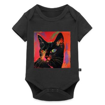 Cat, cat motif, pop art, gift, gift idea - Baby Premium short-sleeve bodysuit - black - Front
