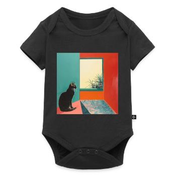 Cat, cat motif, pop art, gift, gift idea - Baby Premium short-sleeve bodysuit - black - Front