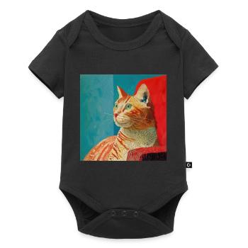 Cat, cat motif, pop art, gift, gift idea - Baby Premium short-sleeve bodysuit - black - Front