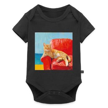 Cat, cat motif, pop art, gift, gift idea - Baby Premium short-sleeve bodysuit - black - Front